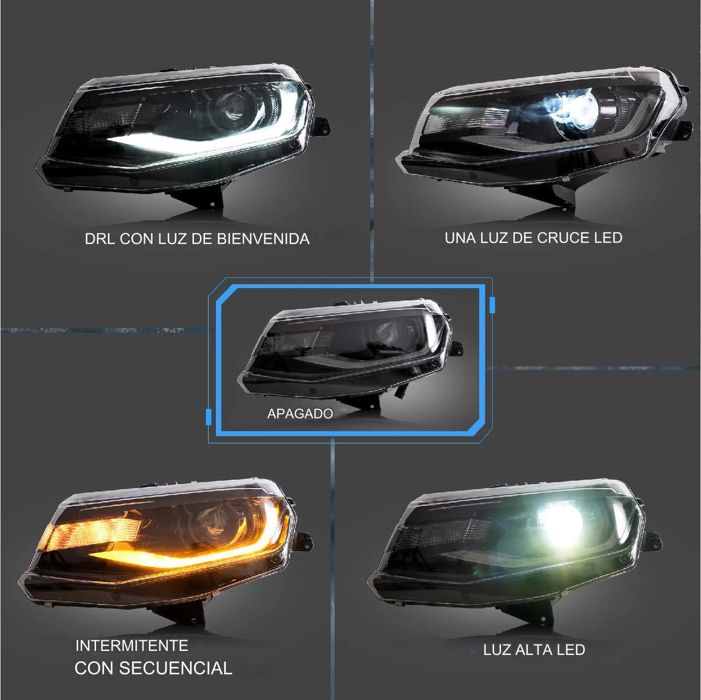 Faros delanteros LED Doble Haz para Chevrolet / Chevy Camaro LT SS RS ZL LS 2016-2018